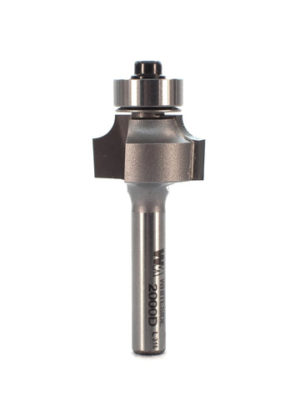 Whiteside 2000D 13/16" CD X 2 Wing X 1/2" CL X 5/32" Radius X 1/4" SHK Carbide Tipped Roundover Router Bit