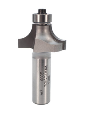 Whiteside 2008 1-1/4" CD X 2 Wing X 5/8" CL X 3/8" Radius X 1/2" SHK Carbide Tipped Roundover Router Bit