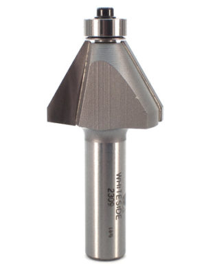 Whiteside 2309 1-3/8" CD X 2 Wing X 3/4" CL X 30° Angle X 1/2" SHK Carbide Tipped Edge Bevel Router Bit