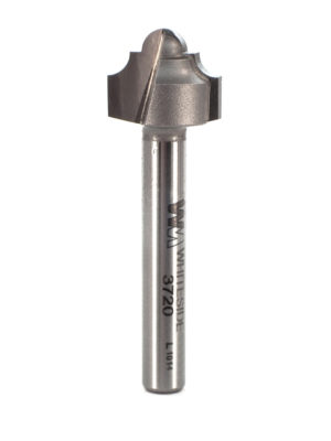 Whiteside 3720 5/8" CD X 2 Wing X 1/2" CL X 1/8" Radius X 1/4" SHK Carbide Tipped Classical Round Bottom Router Bit