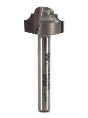 Whiteside 3725 3/4" CD X 2 Wing X 1/2" CL X 1/8" Radius X 1/4" SHK Carbide Tipped Classical Round Bottom Router Bit