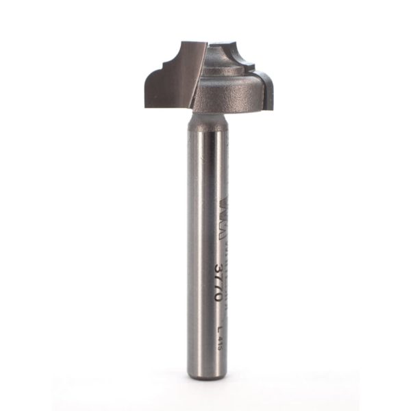 Whiteside 3770 3/4" CD X 2 Wing X 3/8" CL X 7/64" Radius X 1/4" SHK Carbide Tipped Classical Flat Bottom Router Bit