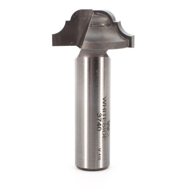 Whiteside 3740 1-1/8" CD X 2 Wing X 1/2" CL X 3/16" Radius X 1/2" SHK Carbide Tipped Classical Round Bottom Router Bit