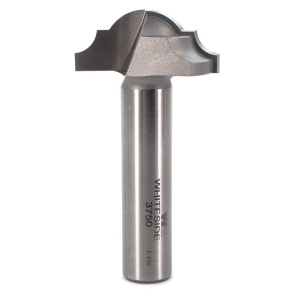 Whiteside 3750 1-3/8" CD X 2 Wing X 9/16" CL X 7/32" Radius X 1/2" SHK Carbide Tipped Classical Round Bottom Router Bit