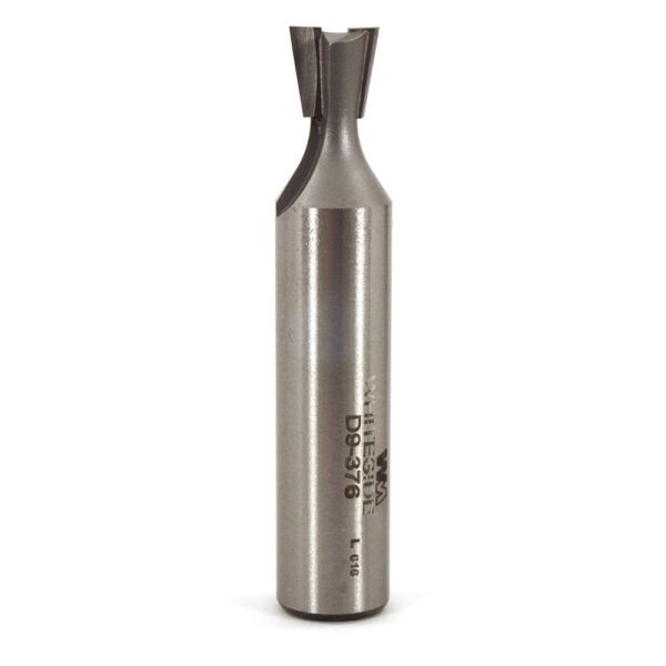 Whiteside D9-376 3/8" CD X 2 Wing X 3/8" CL X 9° Angle X 1/2" SHK Carbide Tipped Dovetail Router Bit