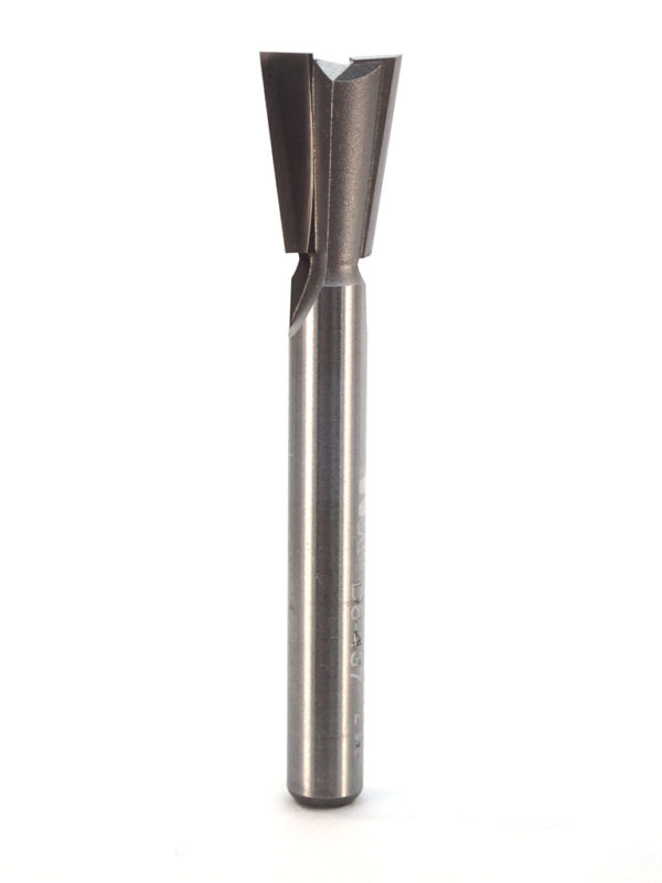 Whiteside D8-437 7/16" CD X 2 Wing X 5/8" CL X 8° Angle X 1/4" SHK Carbide Tipped Dovetail Router Bit