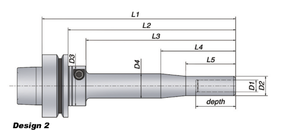 ETP 684560 HSK63F x 1/2” x 150MM Pencil Hydro Grip Toolholder - Image 2