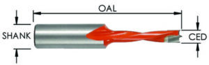 Southeast Tool SE70055LH 25MM CD X 10MM SHK X 70MM OAL Left-Hand Carbide Tipped Bradpoint Drill Bit